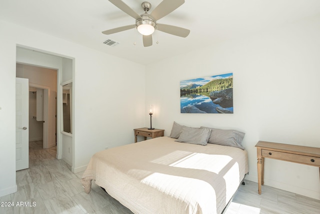 bedroom with ceiling fan