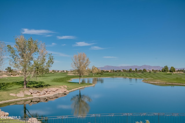 property view of water featuring a mountain view