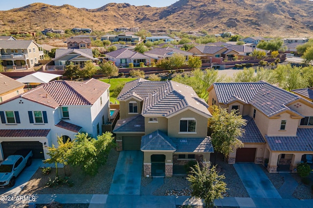 bird's eye view featuring a mountain view