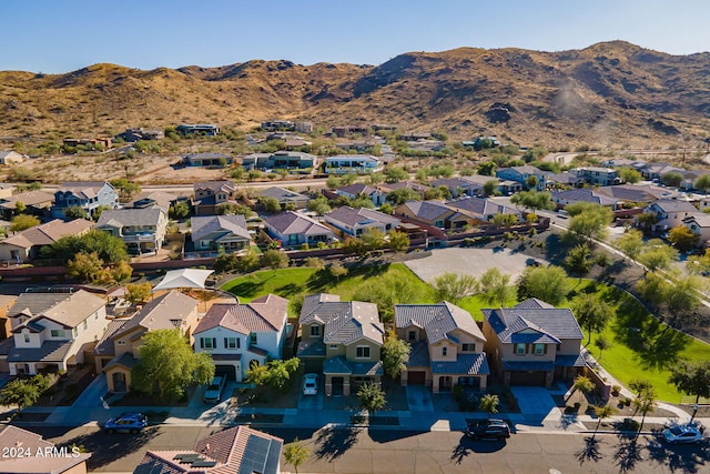 aerial view with a mountain view