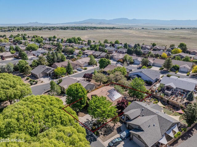 5461 N Bremont Way, Prescott Valley, AZ 86314 - aerial perspective of suburban area featuring property parcel outlined and mountains
