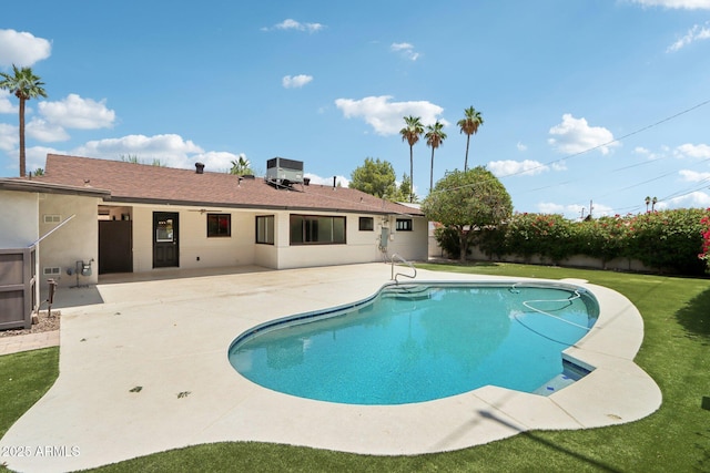 7049 E Latham St, Scottsdale, AZ 85257 - view of pool with a patio area and central AC unit