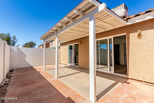 view of patio featuring a fenced backyard