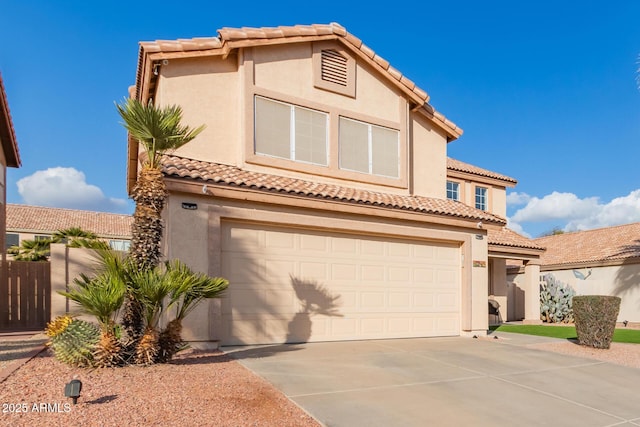 view of front of home with a garage