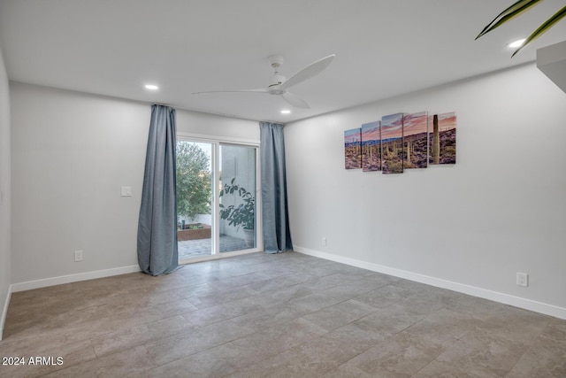 unfurnished room featuring ceiling fan