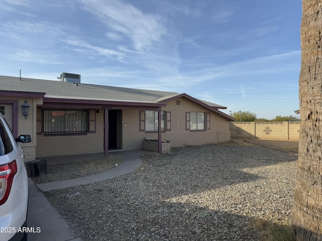 view of single story home