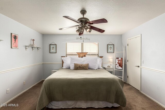 13359 W Post Dr, Surprise, AZ 85374 - bedroom featuring carpet floors, ceiling fan, baseboards, and a textured ceiling