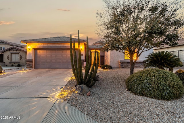 view of front of home featuring a garage