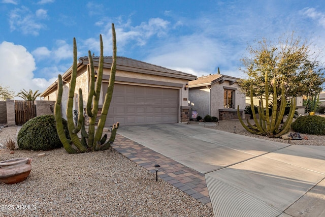 ranch-style house featuring a garage