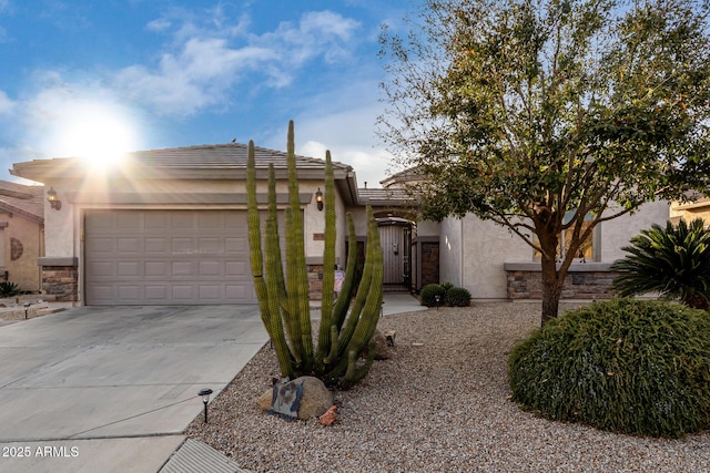 view of front of house with a garage