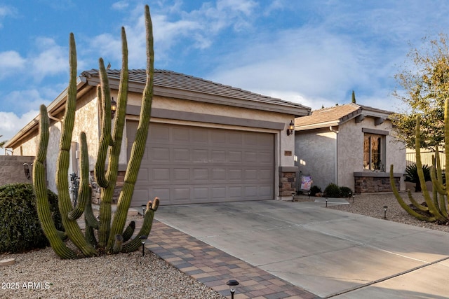 view of front of house with a garage