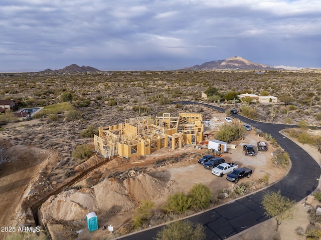 aerial view with a mountain view