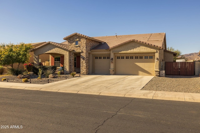 view of front of home with a garage