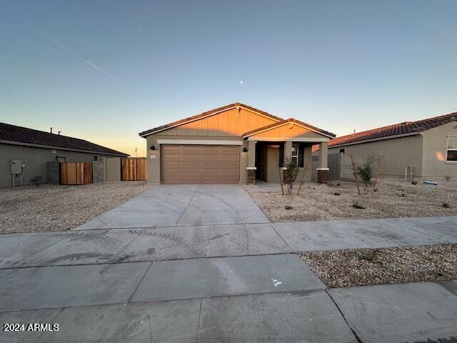 view of front of home with a garage