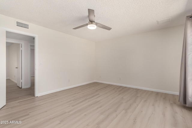 12529 N 83rd Ln, Peoria, AZ 85381 - empty room with light wood finished floors, a ceiling fan, a textured ceiling, and baseboards