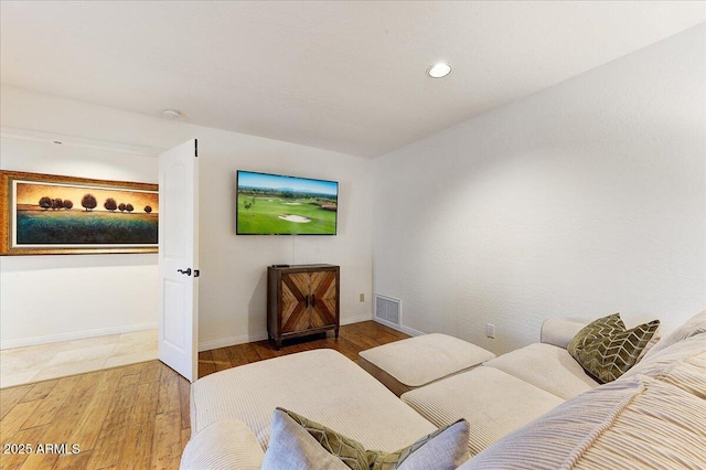 living room featuring hardwood / wood-style flooring