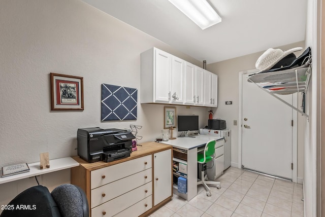 view of tiled home office