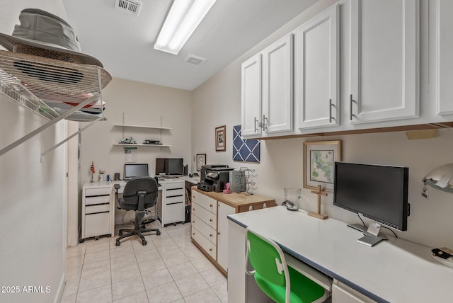 view of tiled home office