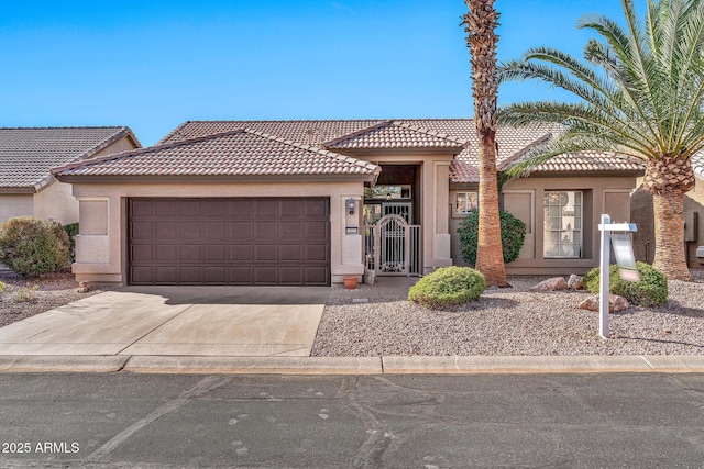 view of front of house with a garage