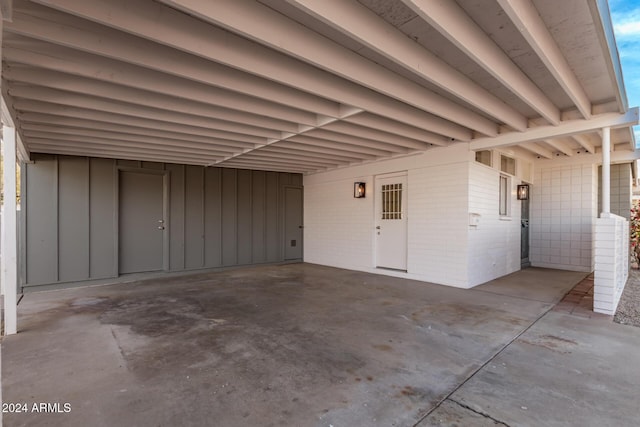 view of garage