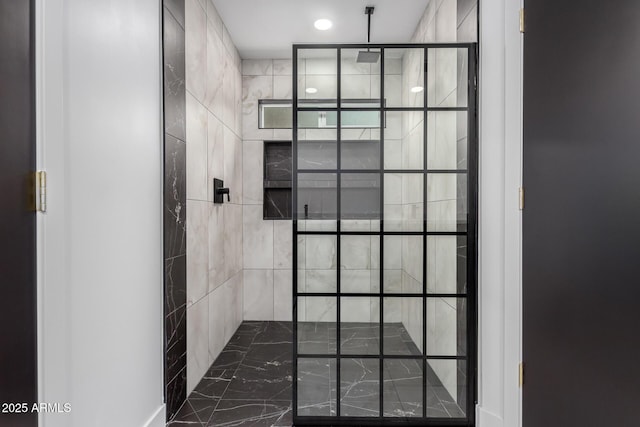 full bathroom featuring walk in shower