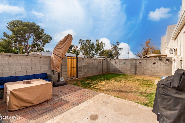 view of yard with a patio