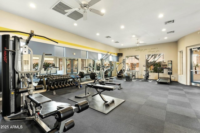 2989 N 44th St N Unit 2007, Phoenix, AZ 85018 - workout area with ceiling fan and recessed lighting