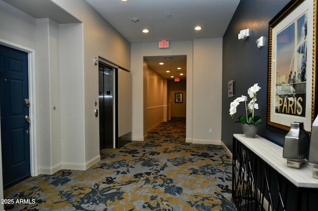 2989 N 44th St N Unit 2007, Phoenix, AZ 85018 - hall with carpet flooring, recessed lighting, baseboards, and elevator