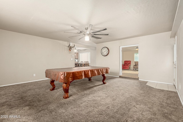840 N Acacia, Mesa, AZ 85213 - rec room featuring ceiling fan, carpet, and billiards