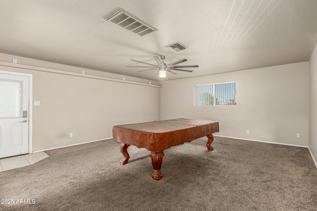 840 N Acacia, Mesa, AZ 85213 - game room featuring carpet, a ceiling fan, and pool table