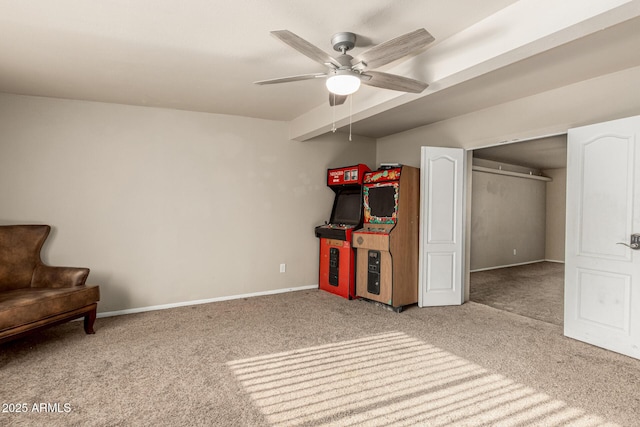 840 N Acacia, Mesa, AZ 85213 - rec room featuring carpet floors and ceiling fan
