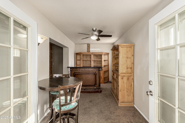 840 N Acacia, Mesa, AZ 85213 - kitchen featuring carpet floors and ceiling fan