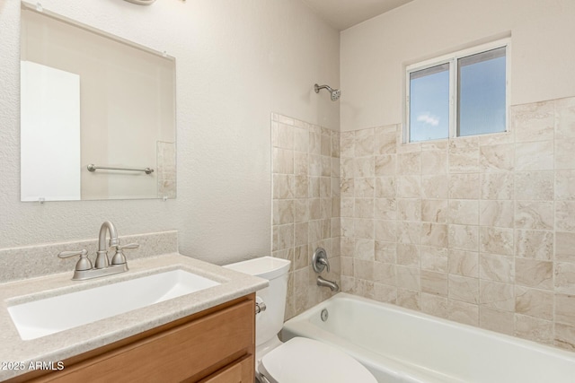 840 N Acacia, Mesa, AZ 85213 - full bathroom with vanity, shower / bathtub combination, and a textured wall