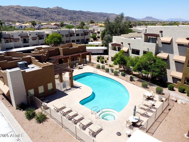 3434 E Baseline Rd Unit 204, Phoenix, AZ 85042 - community pool with a patio area, a mountain view, and a residential view