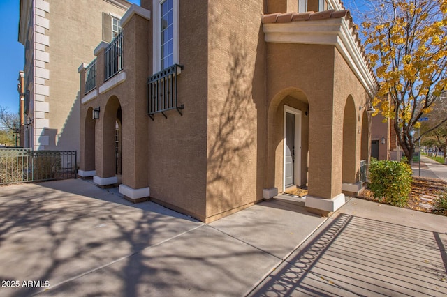 view of home's exterior with a patio area