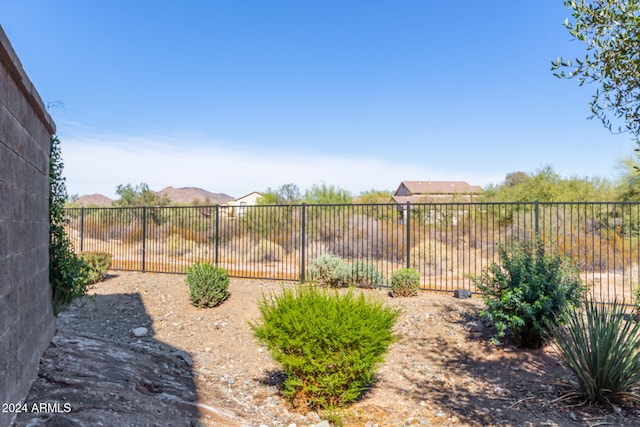 view of yard featuring a mountain view