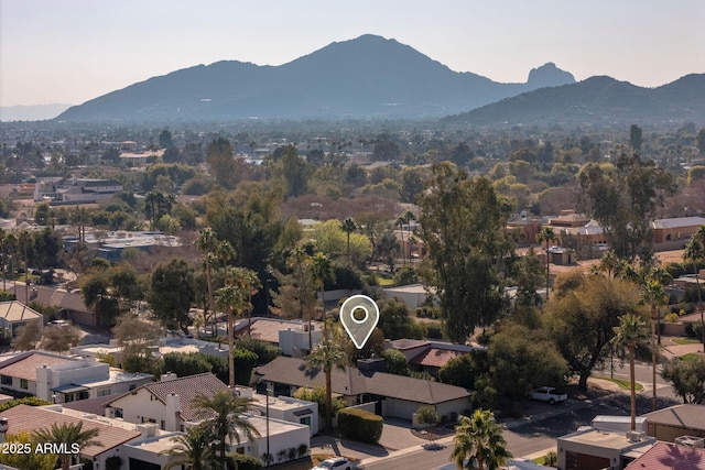 aerial view featuring a mountain view