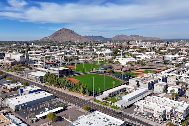 aerial view featuring a mountain view