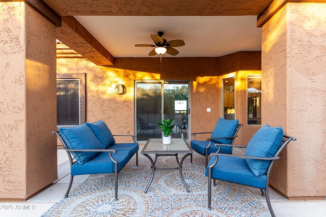 view of patio / terrace with ceiling fan