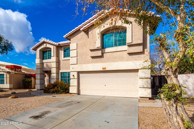 view of front of home with a garage