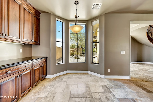 view of unfurnished dining area