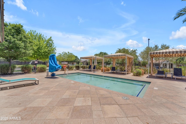 5637 S Parrish, Mesa, AZ 85212 - community pool with a pergola and a patio area