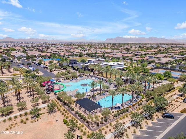 5637 S Parrish, Mesa, AZ 85212 - drone / aerial view of a pool area and a mountain backdrop