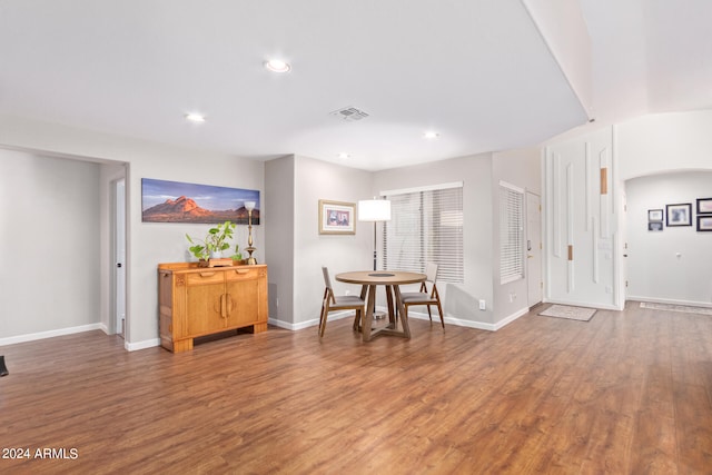 interior space with wood-type flooring