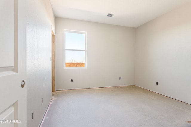 view of spare room