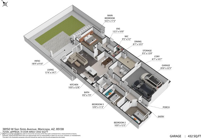 38150 W San Sisto Ave, Maricopa, AZ 85138 - property floor plan