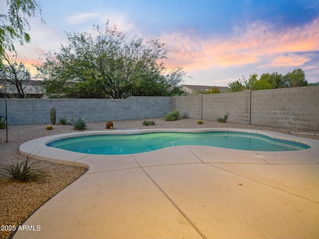 5110 E Peak View Rd, Cave Creek, AZ 85331 - view of pool featuring a fenced backyard, a fenced in pool, and a patio area