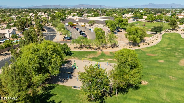 1694 E Campbell Ave, Gilbert, AZ 85234 - aerial perspective of suburban area with a mountain backdrop and a golf course