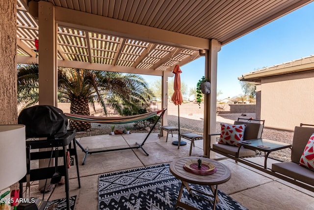 view of patio / terrace with a pergola