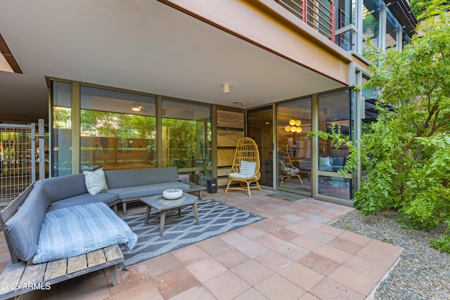 7131 E Rancho Vista Dr Unit 1008, Scottsdale, AZ 85251 - view of patio with an outdoor living space
